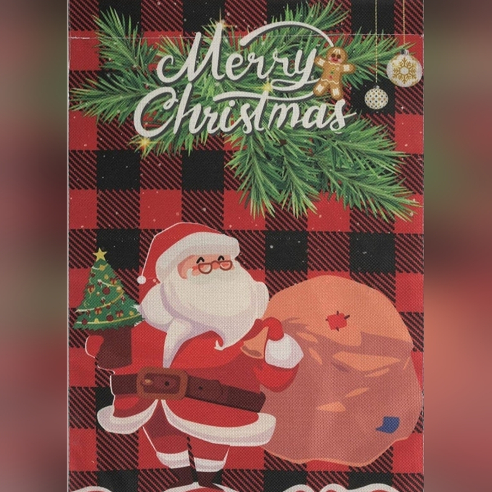 NEW Red Buffalo Plaid Christmas/Santa Double-sided Garden Flag